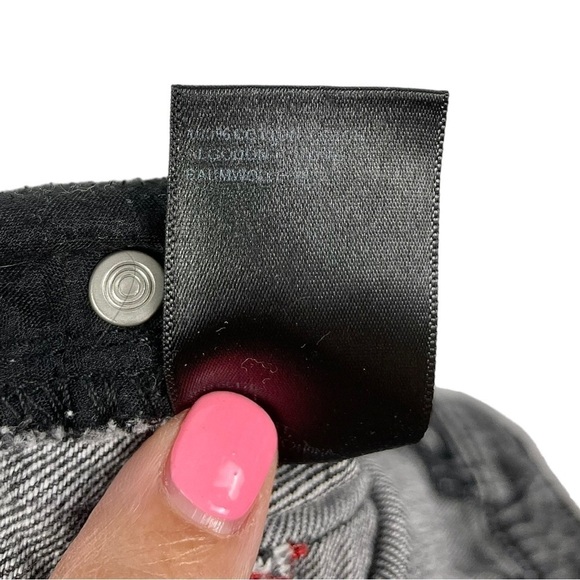 BDG Distressed w/ Rips High Rise Slim Straight Charcoal Wash Jeans Size 24 - Picture 9 of 9